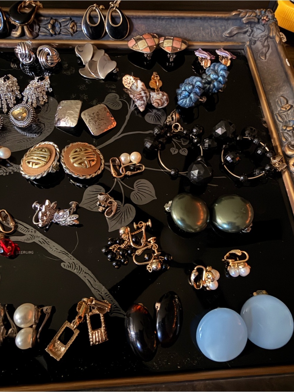 Assorted Women’s Clip-On Earrings - Black, Gold, Pearl, Blue Options